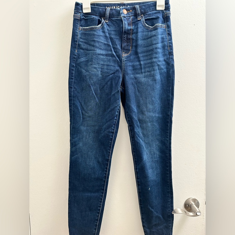 American eagle, size 4 short, curvy, super hi rise jeggings